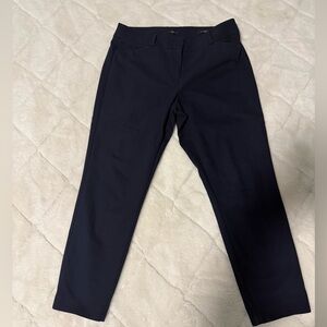 LOFT Julie Skinny Ankle Pants Size 10 Navy Blue Work Office Stretch